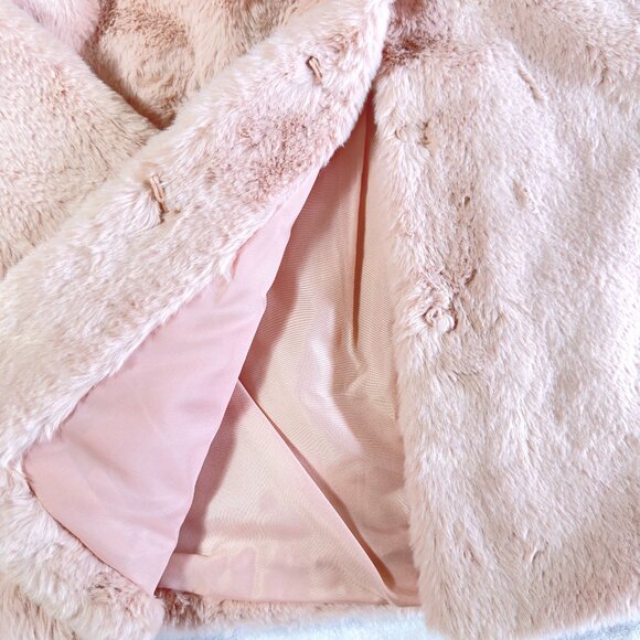 NVLT | BUNNY FAUX FUR SHORT COAT | BLUSH PINK | 100% VEGAN COAT W/POCKETS SIZE S - Picture 14 of 16